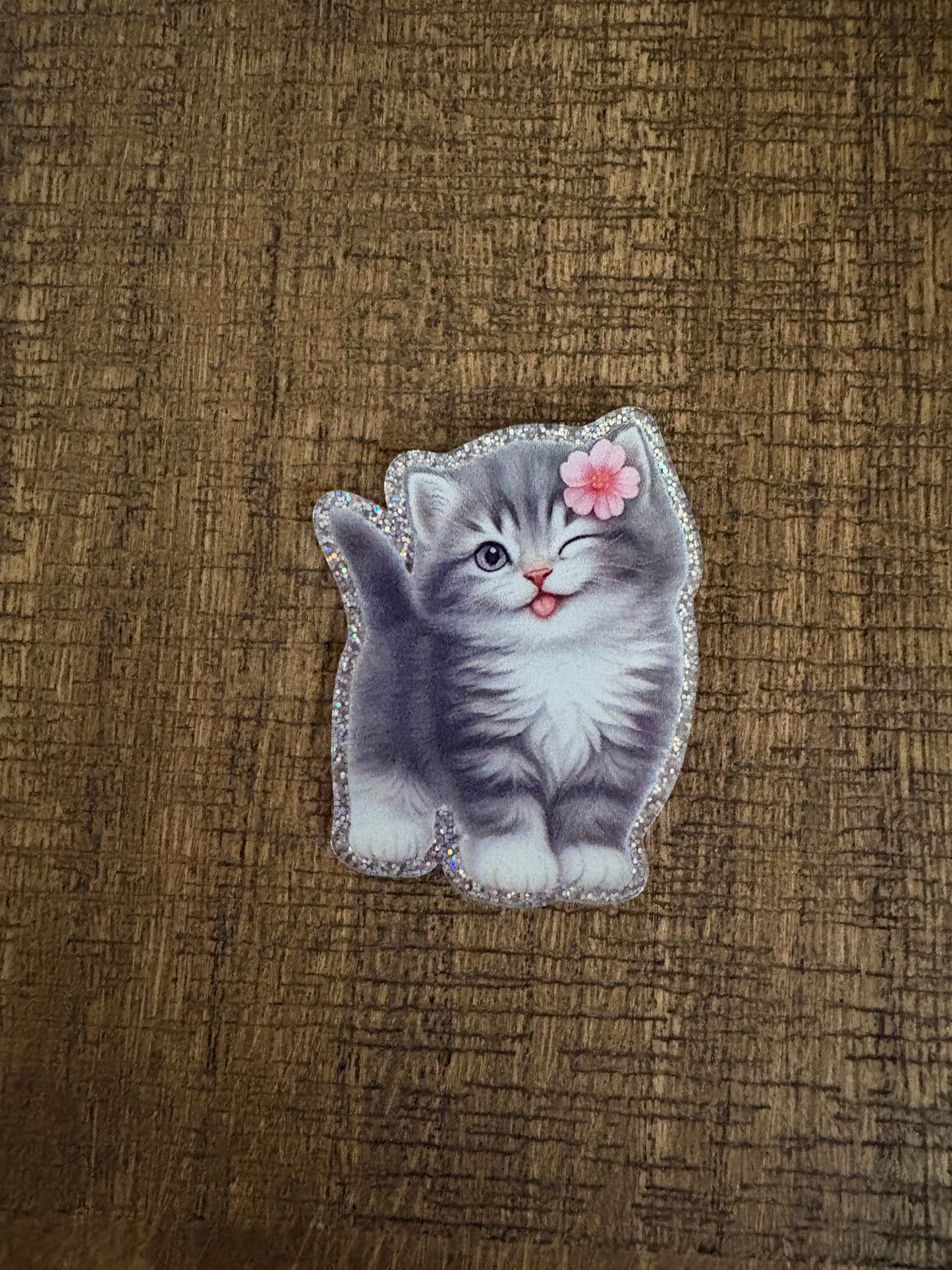 Cute Gray Kitten Emblem – Badge Reel, Brooch, or Tie Tack