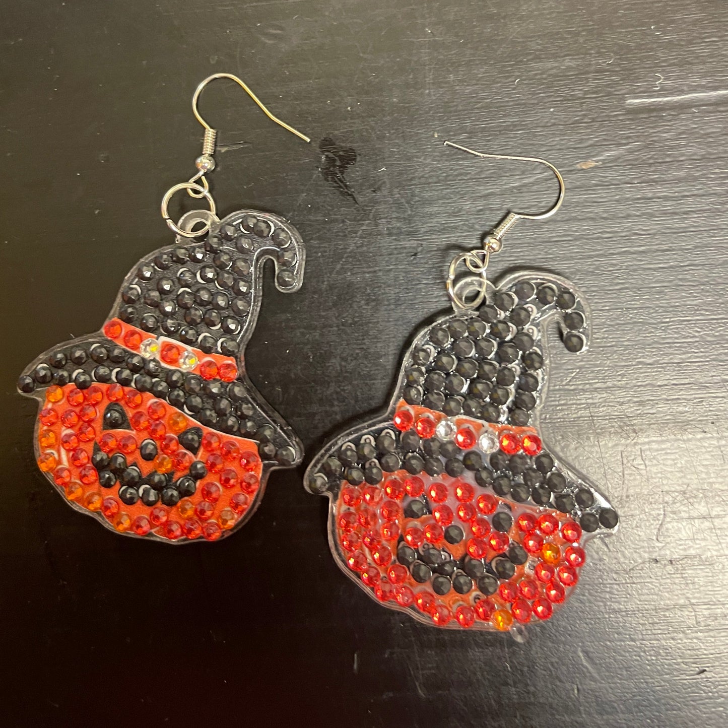 Jack-o-Latern; Diamond Painting; Halloween Theme; Wire EarringsPink tiful of LOVE