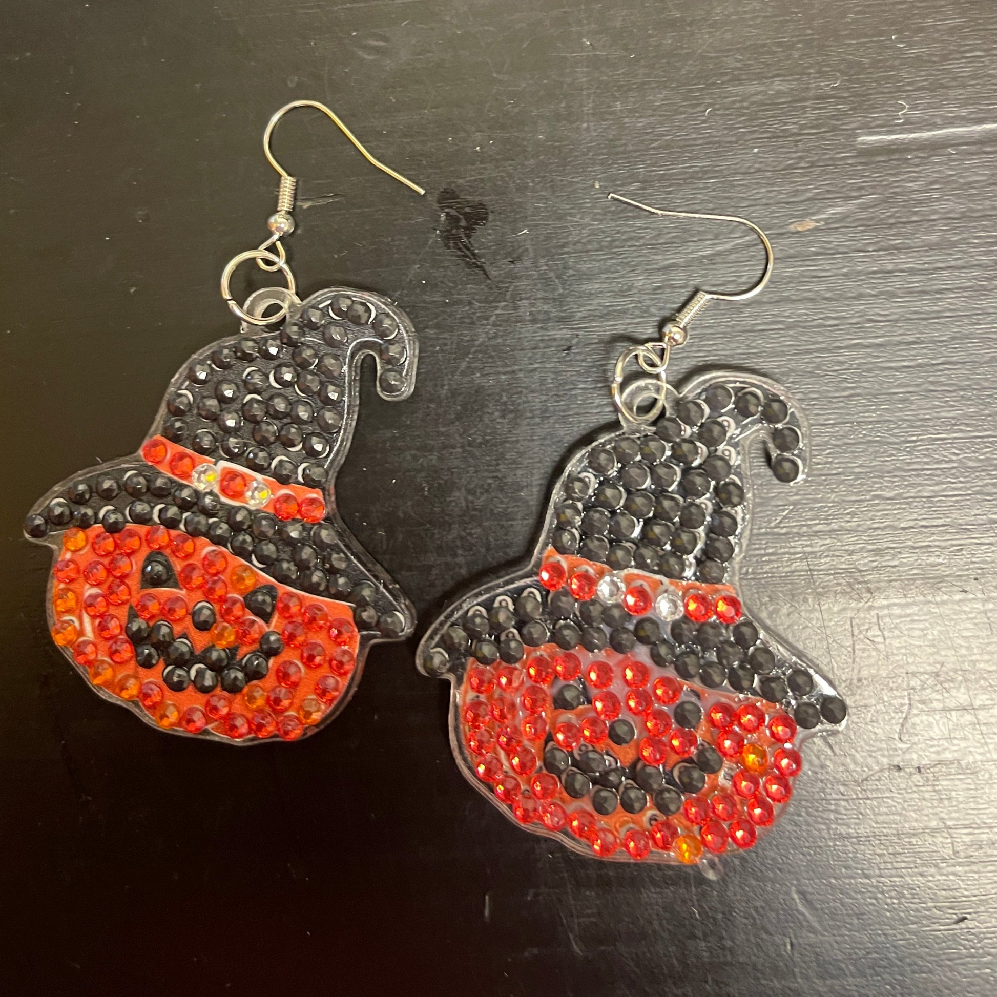Jack-o-Latern; Diamond Painting; Halloween Theme; Wire EarringsPink tiful of LOVE