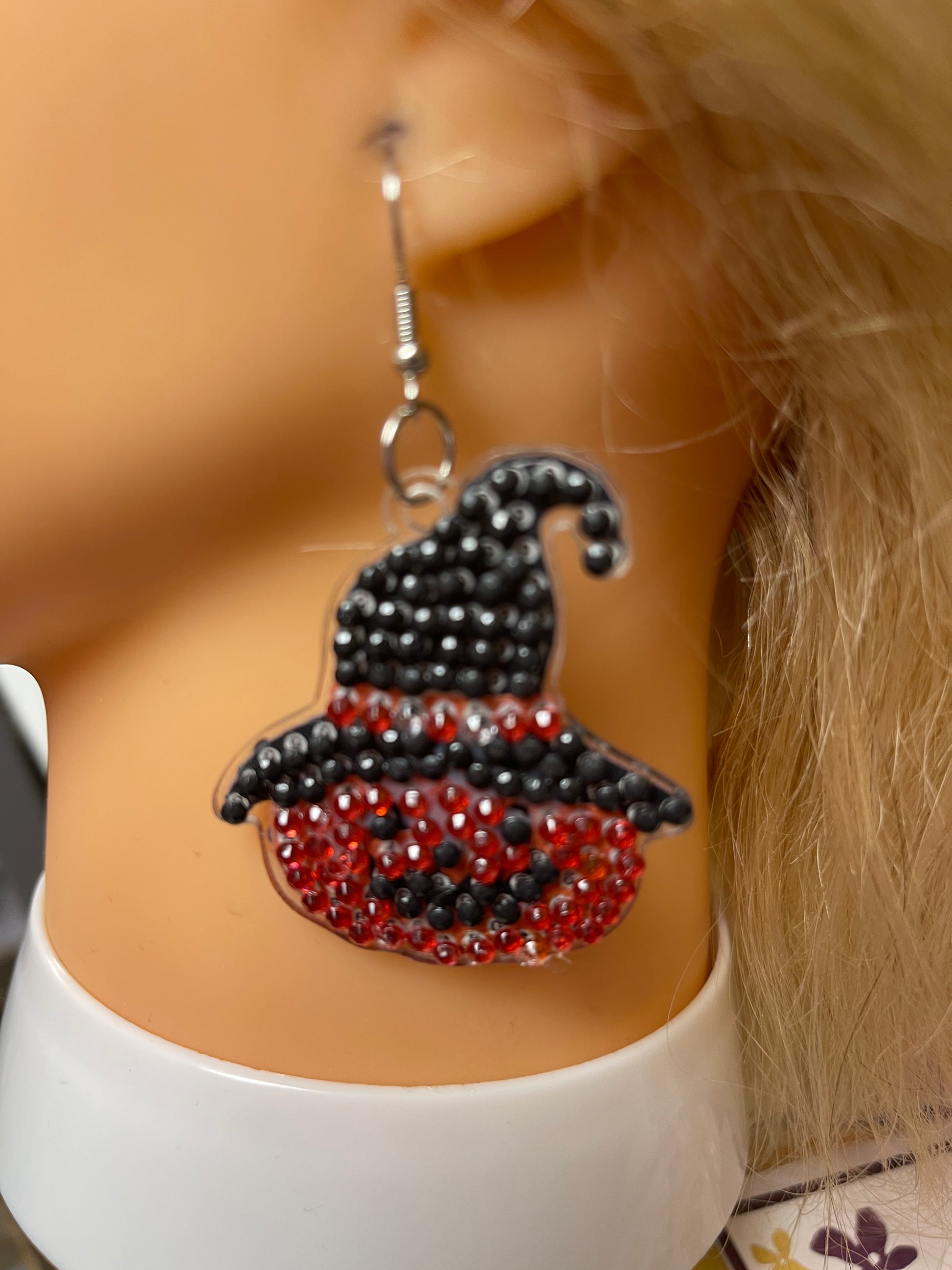 Jack-o-Latern; Diamond Painting; Halloween Theme; Wire EarringsPink tiful of LOVE