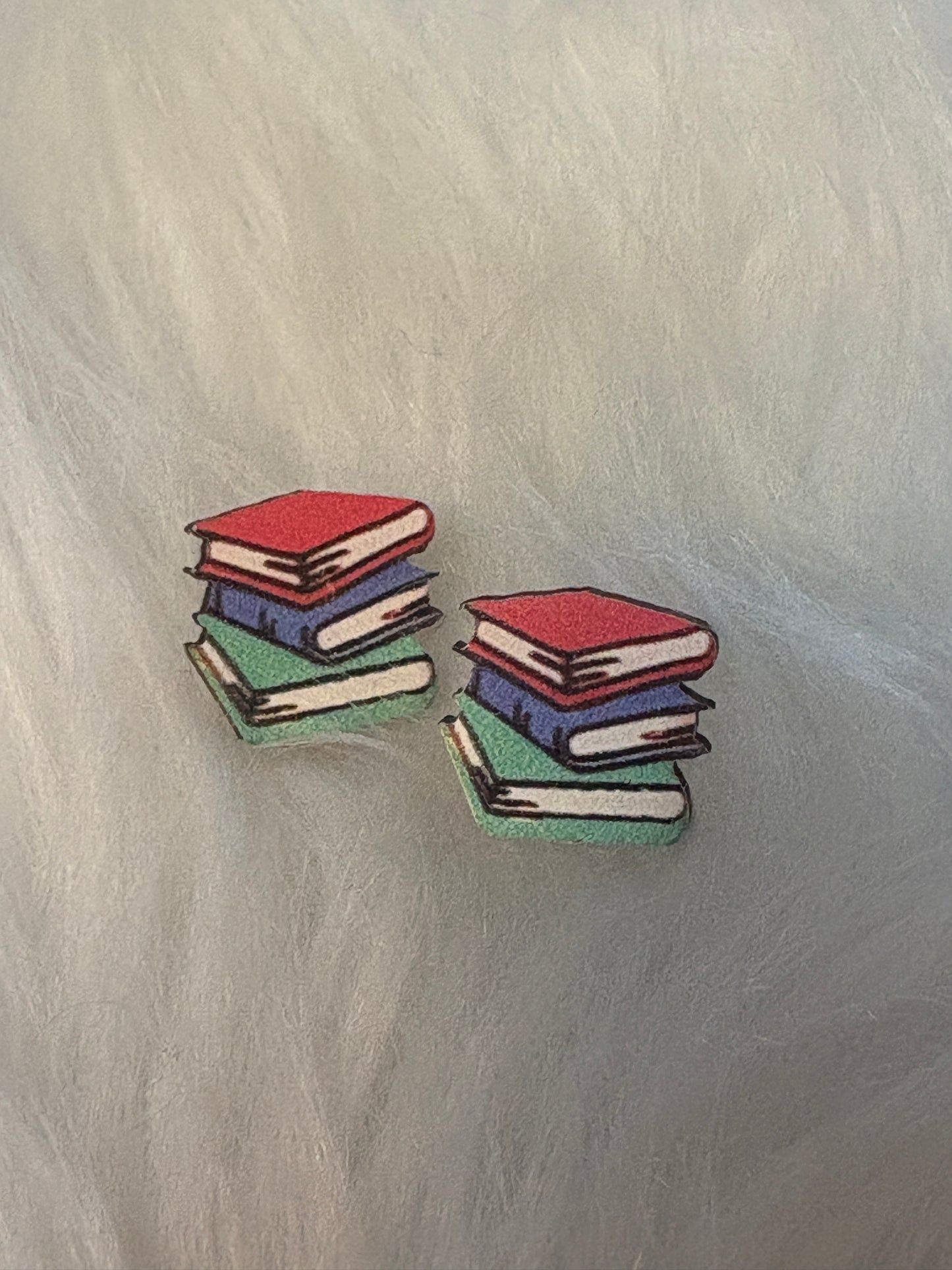 Stacked Books Wooden Earrings – Handcrafted Teacher & Book Lover Jewelry