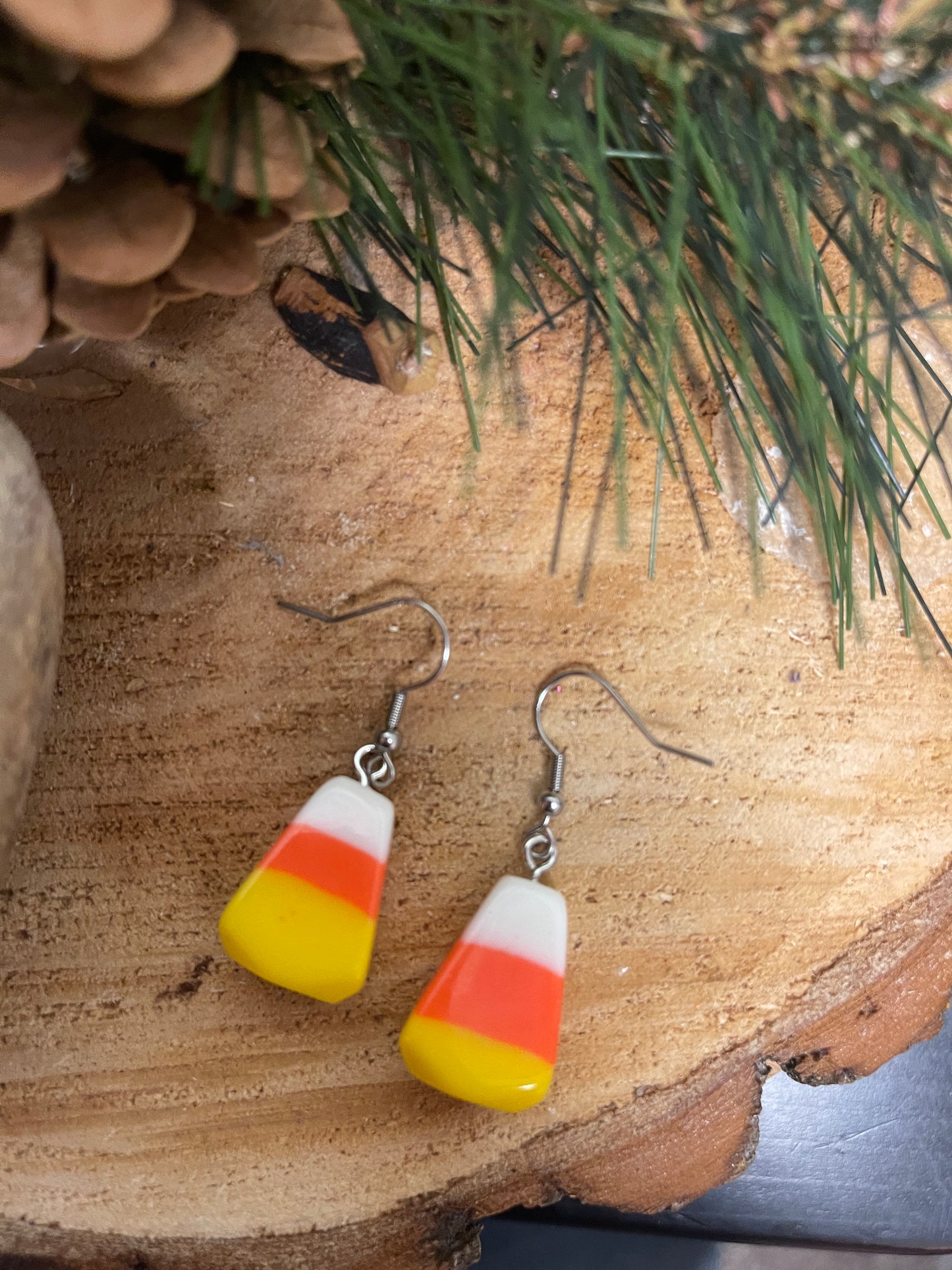 Candy Corn Wire EarringsPink tiful of LOVE