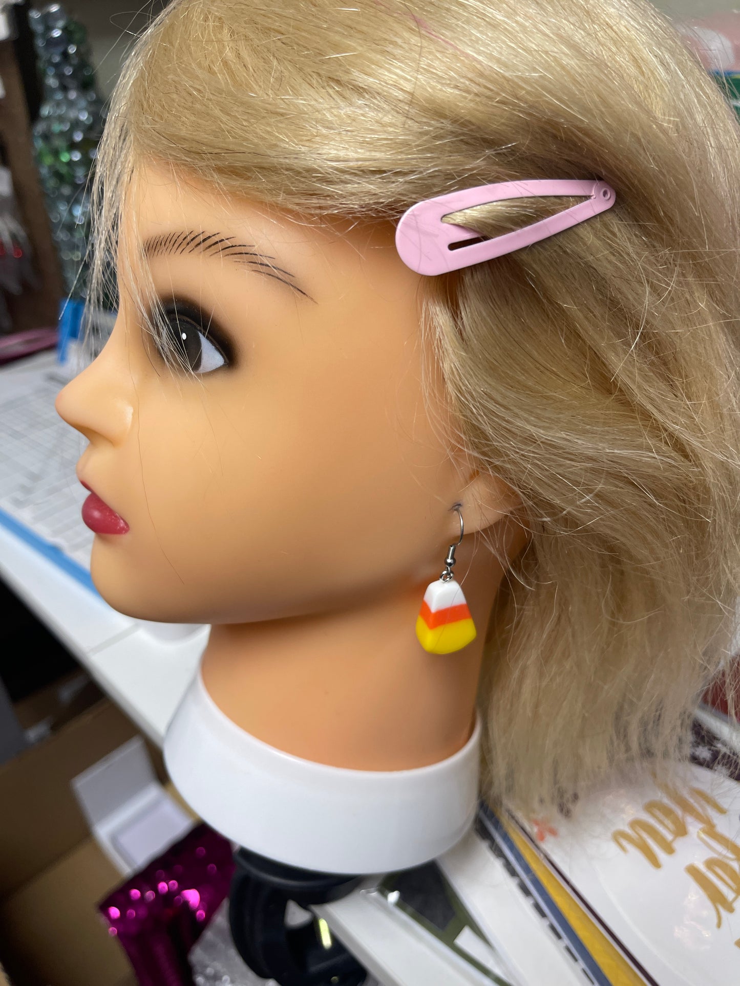 Candy Corn Wire EarringsPink tiful of LOVE