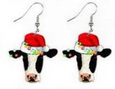 Christmas Cow Wire EarringsPink tiful of LOVE