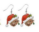 Christmas Highland Cow Wire EarringsPink tiful of LOVE