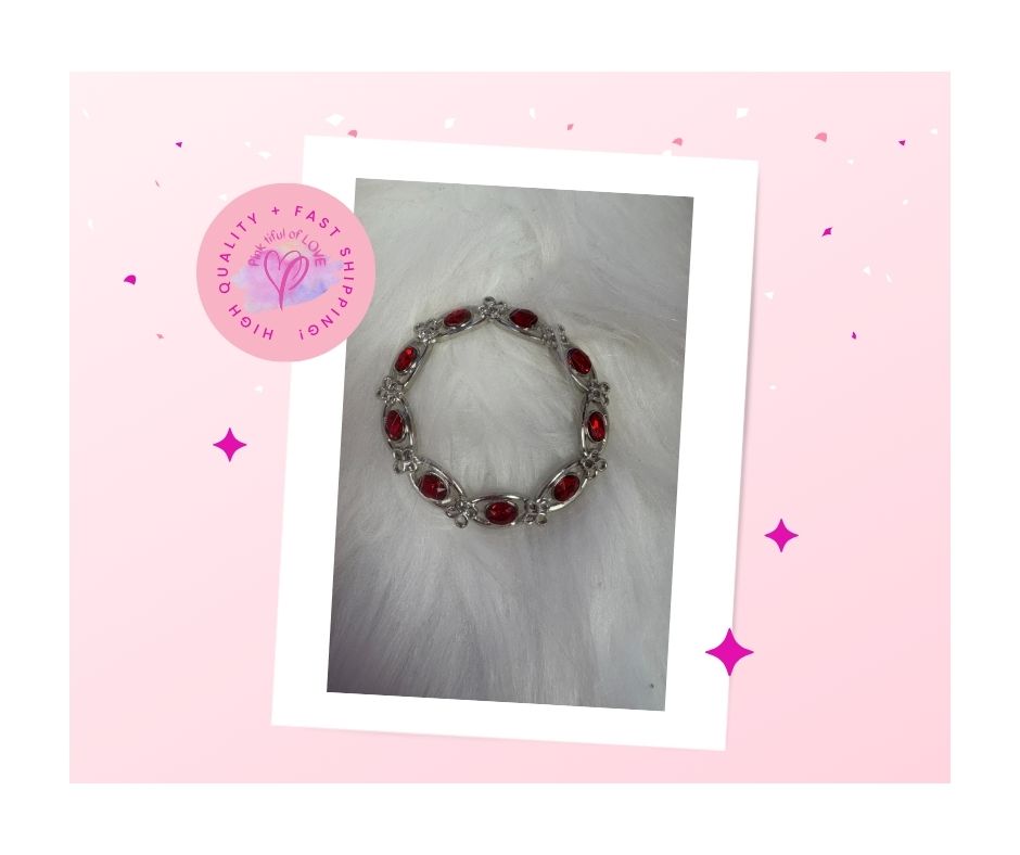 Sparkly Red Gem Stretchy Bracelet