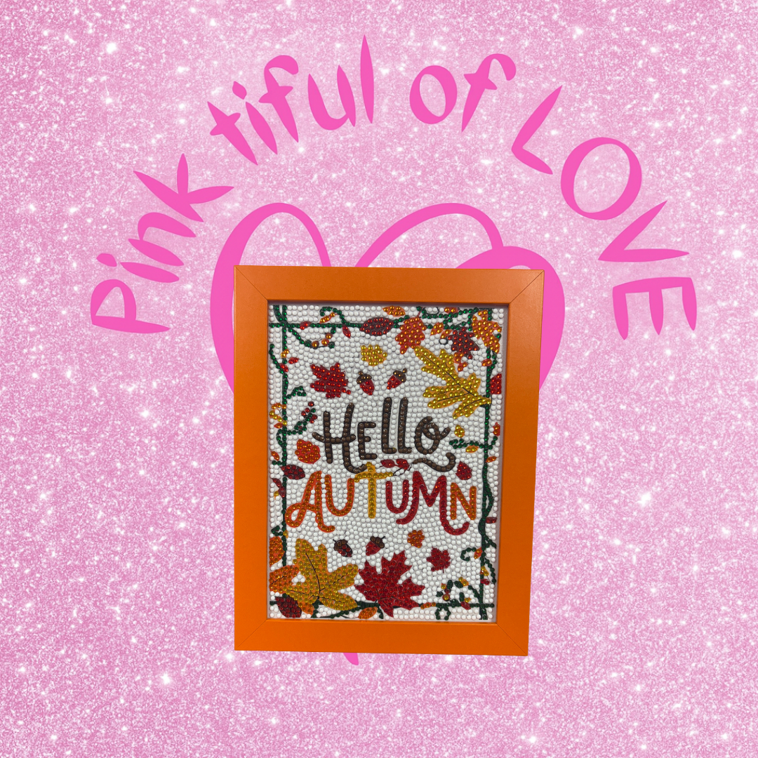 š Fall Diamond Art Home DĆ©cor ā āHello Autumnā in Orange Frame