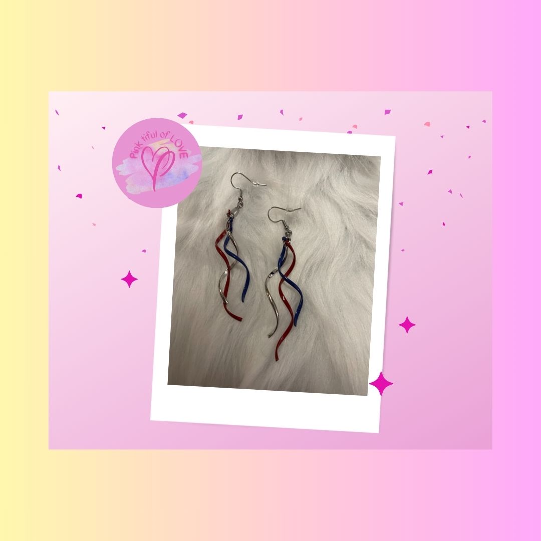 Patriotic red, white & blue Wave Wire EarringsPink tiful of LOVE