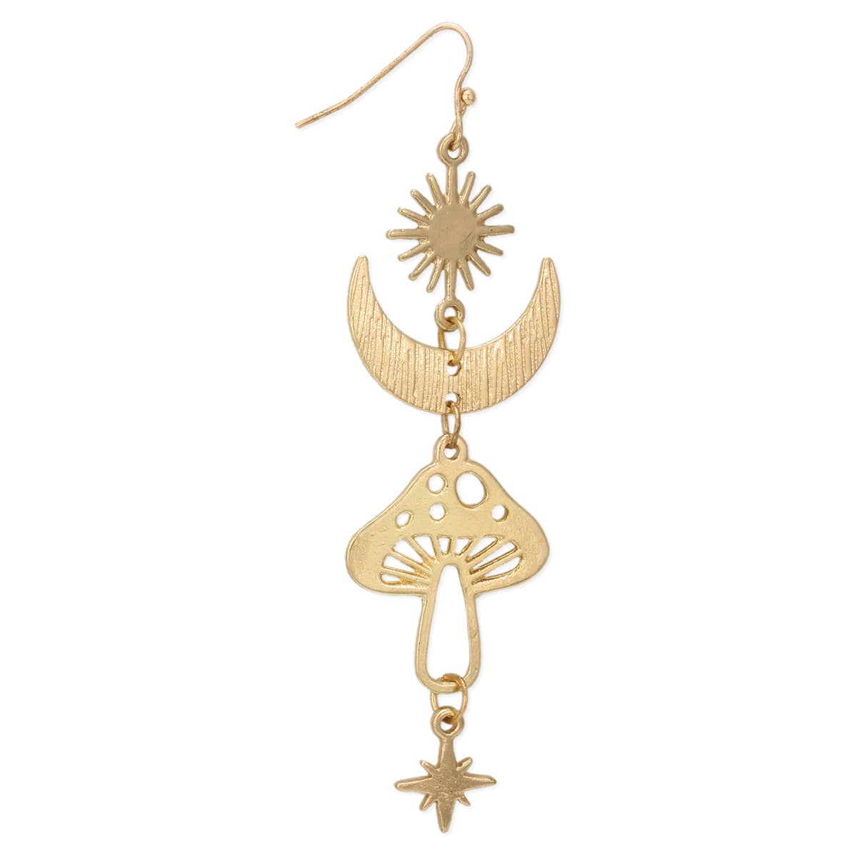 Magical Mushroom Lunar Gold EarringsPink tiful of LOVE