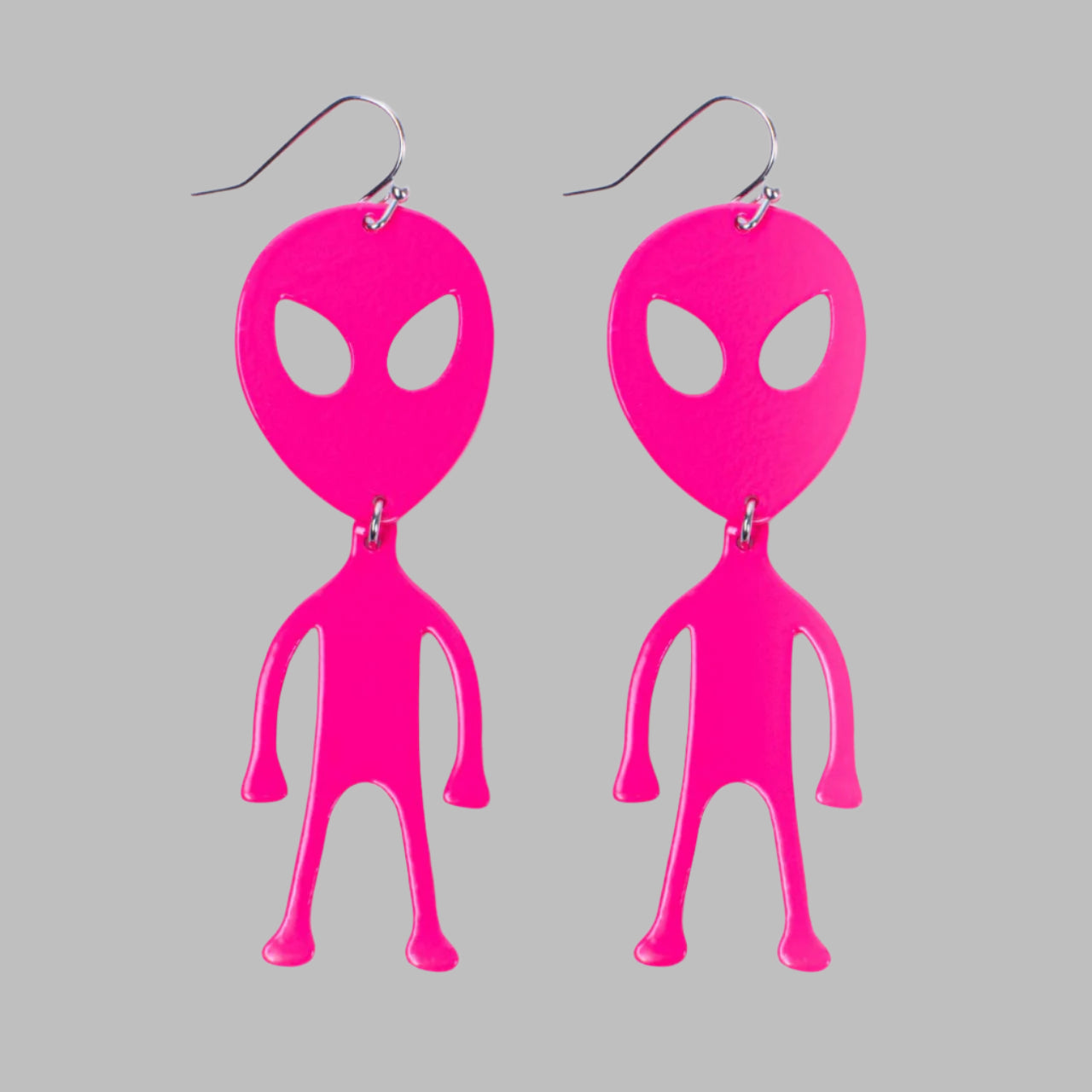 Pink Alien Wire Earrings