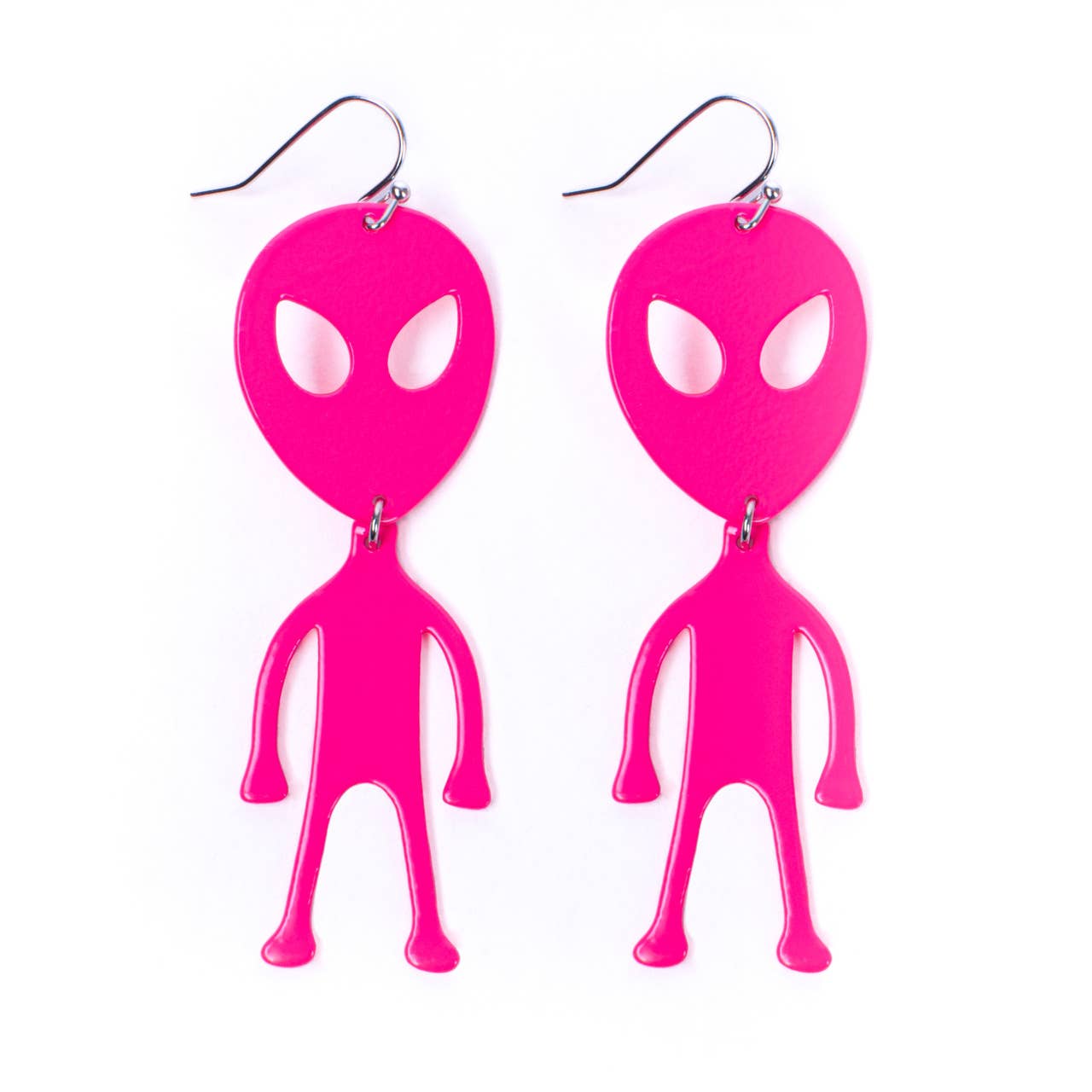 Pink Alien Wire Earrings