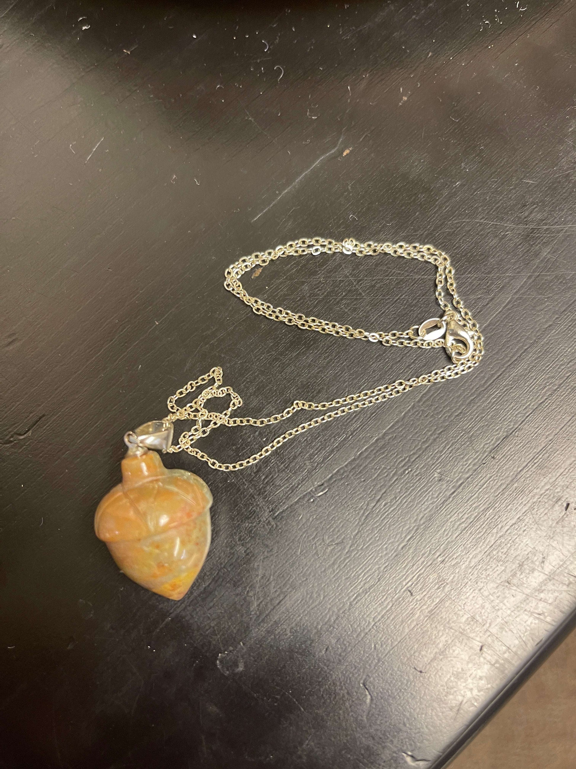 Acorn Pendant on a Silver chain Necklace-2Pink tiful of LOVE