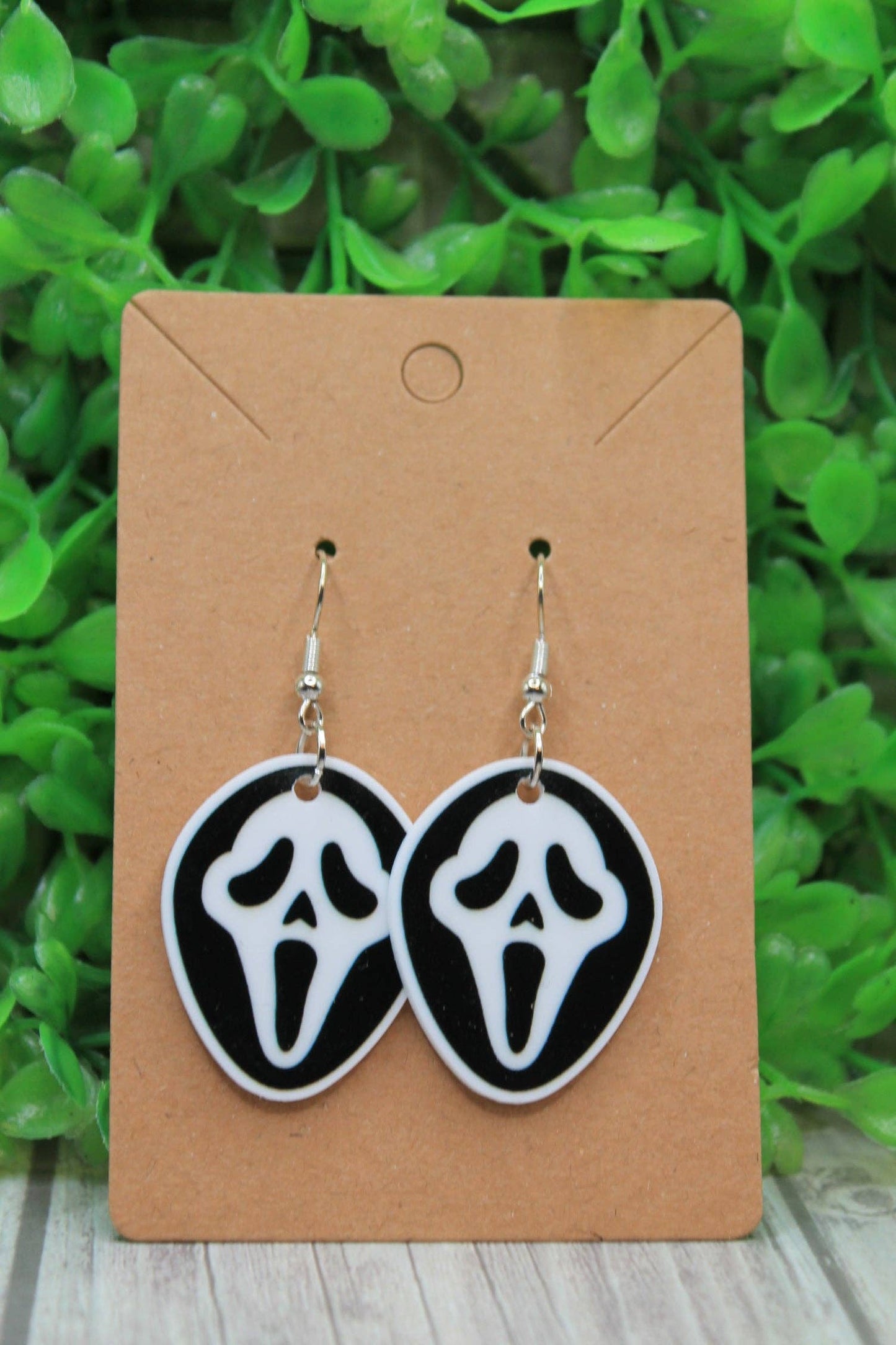 Small Ghost Face Dangle Earrings