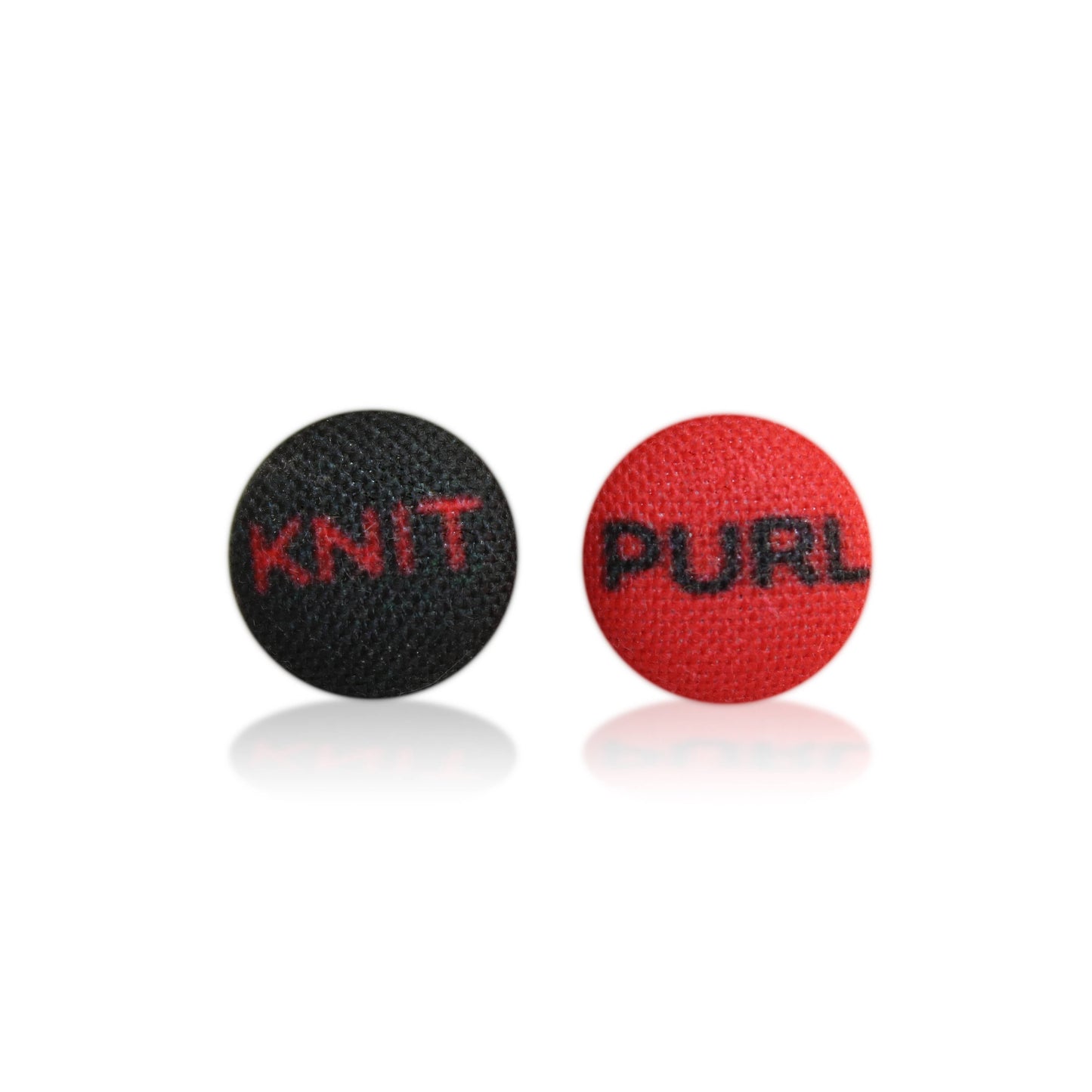Knit Purl Punk Knitter (small) Fabric button Stud EarringsPink tiful of LOVE
