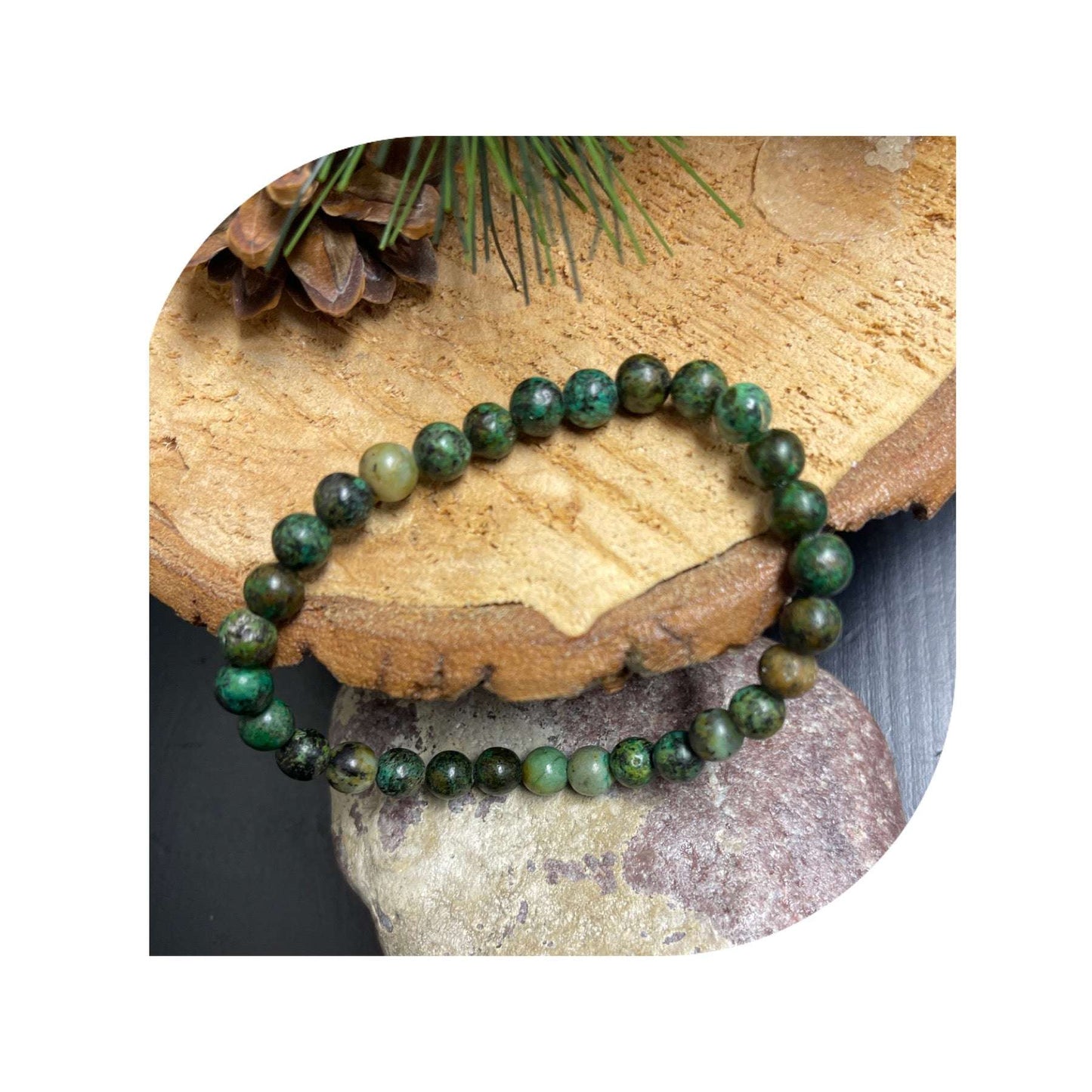 African Turquoise Gemstone Beaded Elastic/Stretch BraceletPink tiful of LOVE