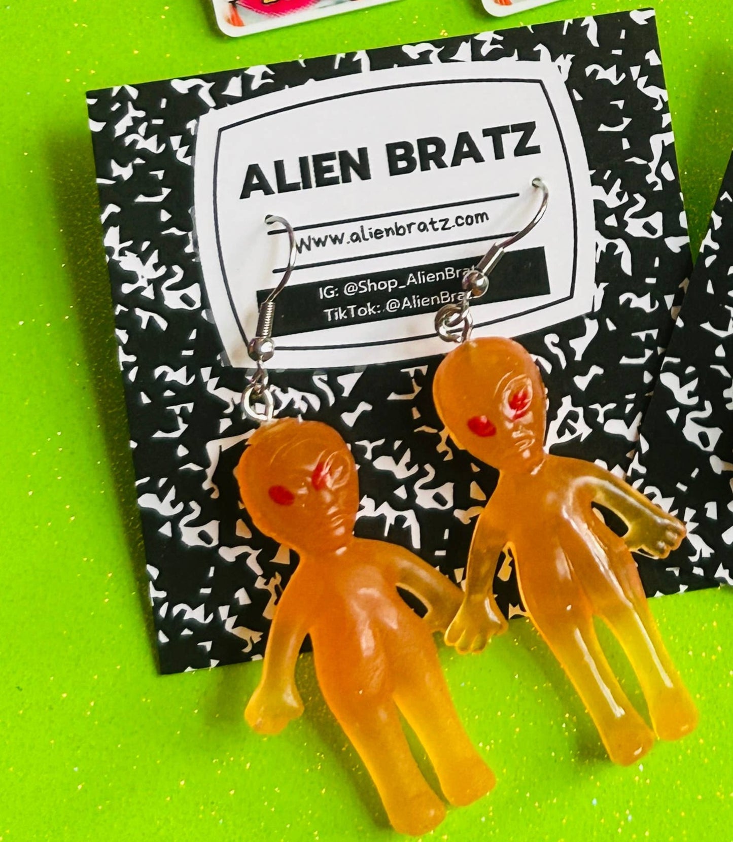 Orange Alien Wire EarringsPink tiful of LOVE