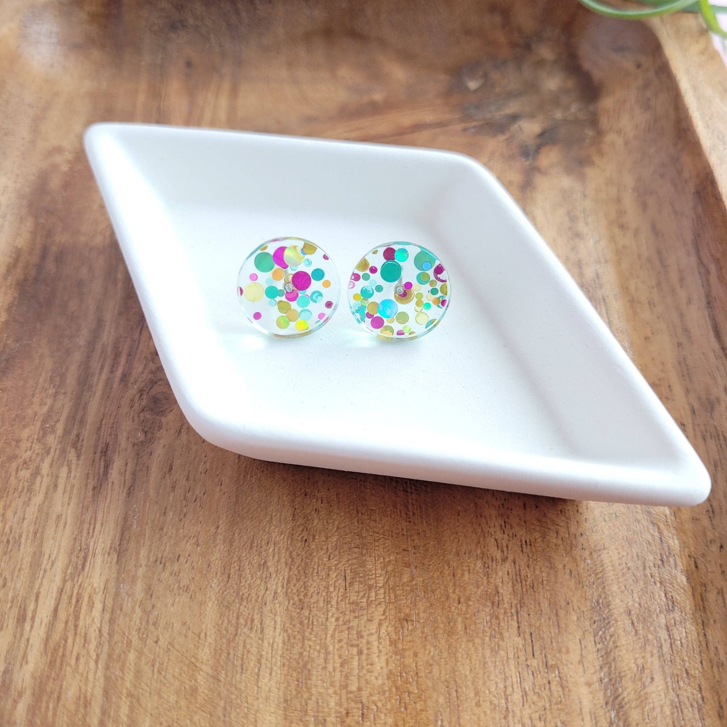 Sophie Confetti/Glitter Sparkle Sequin Stud EarringsPink tiful of LOVE