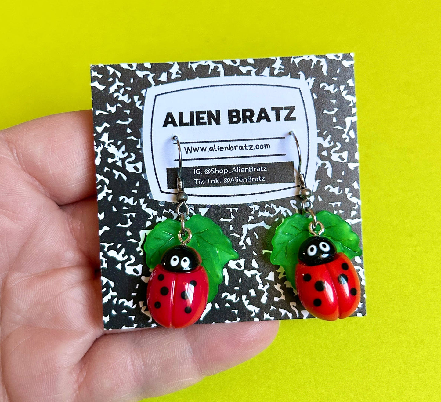 Adorable Ladybug Wire Earrings