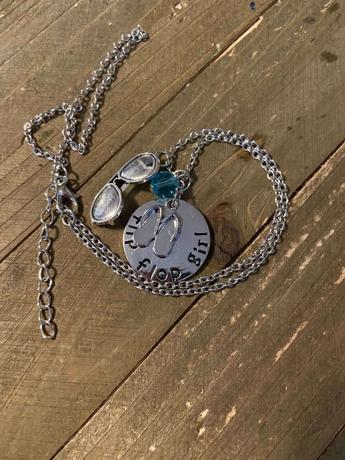 Beachware "flip flop girl" pendant on a Silver ChainPink tiful of LOVE