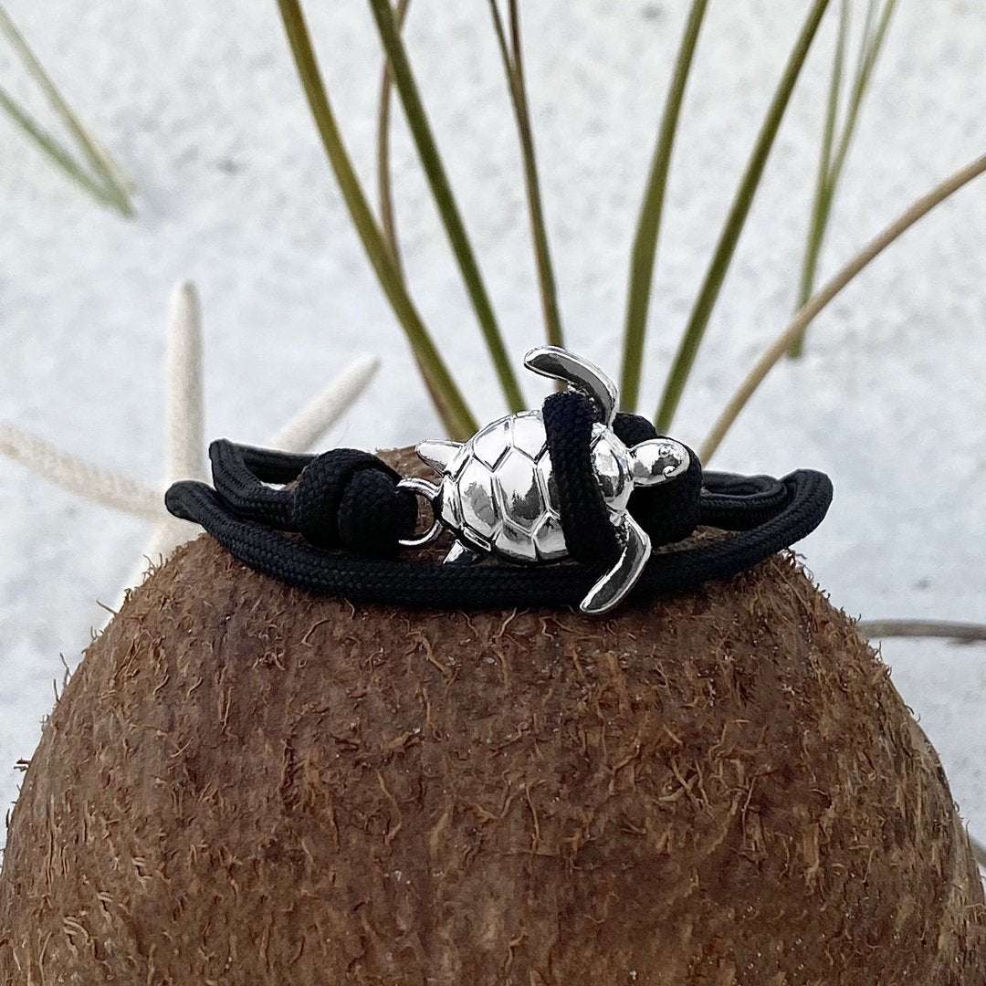 Black Rope Silver Sea Turtle BraceletPink tiful of LOVE