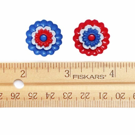 Red, White & Blue Bunting Blooms Hair clips (a pair)Pink tiful of LOVE