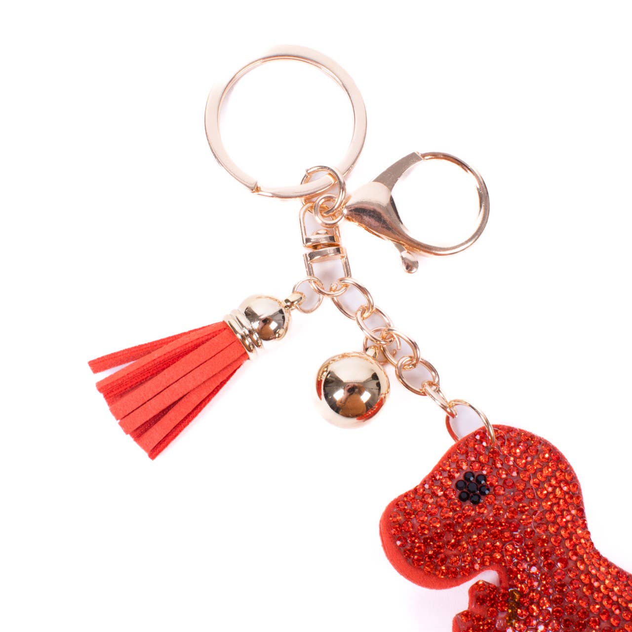 Bling Crystal Orange Dinosaur Key Chain