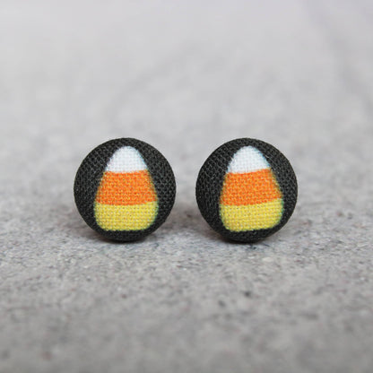 Candy Corn (small) Fabric button Stud EarringsPink tiful of LOVE