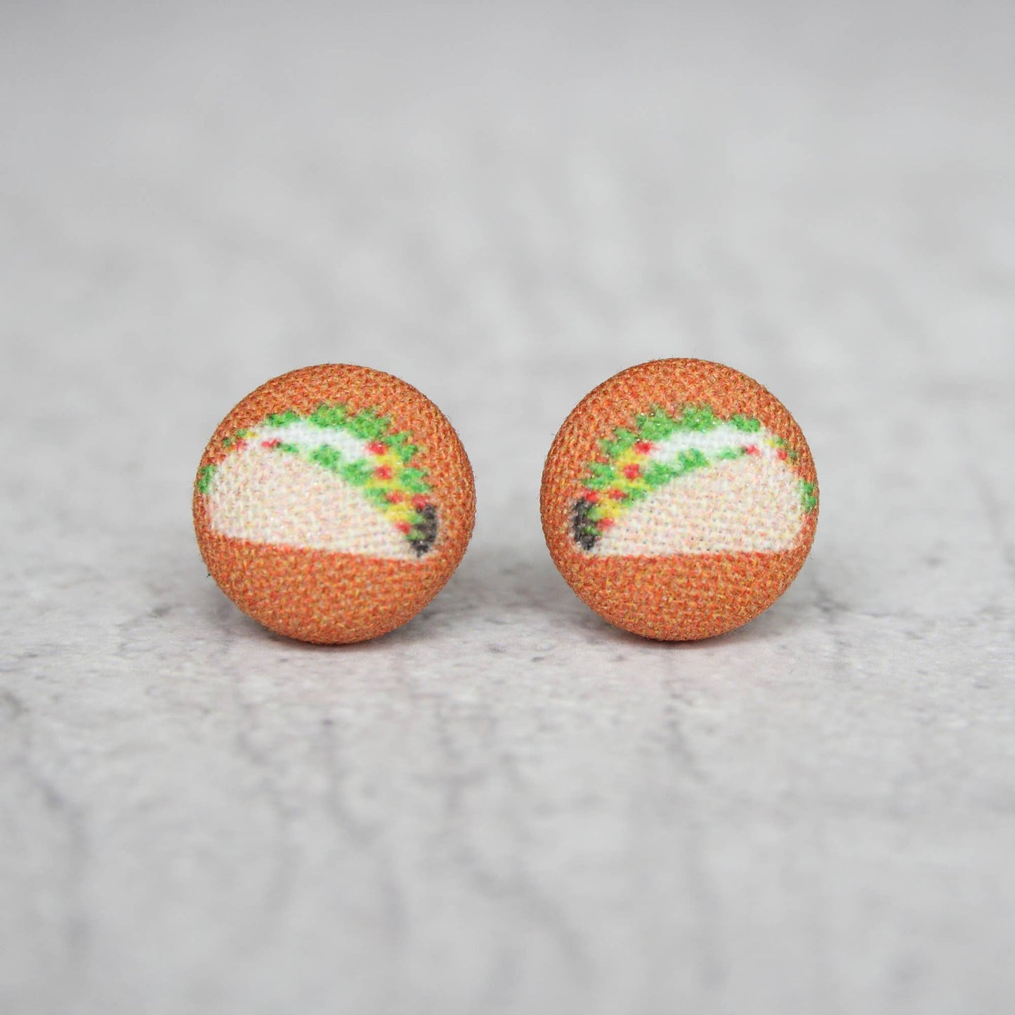 Taco (small) Fabric button Stud EarringsPink tiful of LOVE