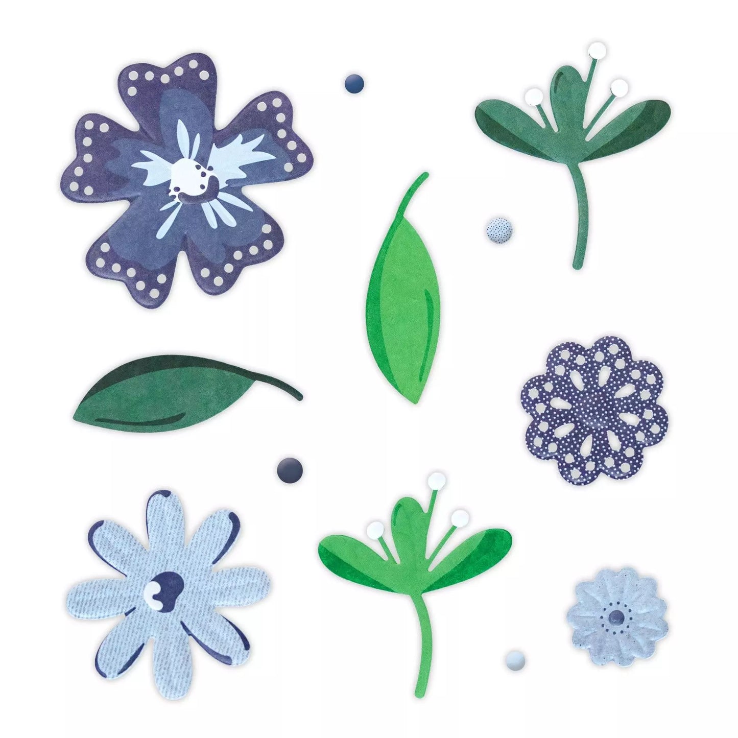 Creative Memories Blue Floral Essential Embellishments