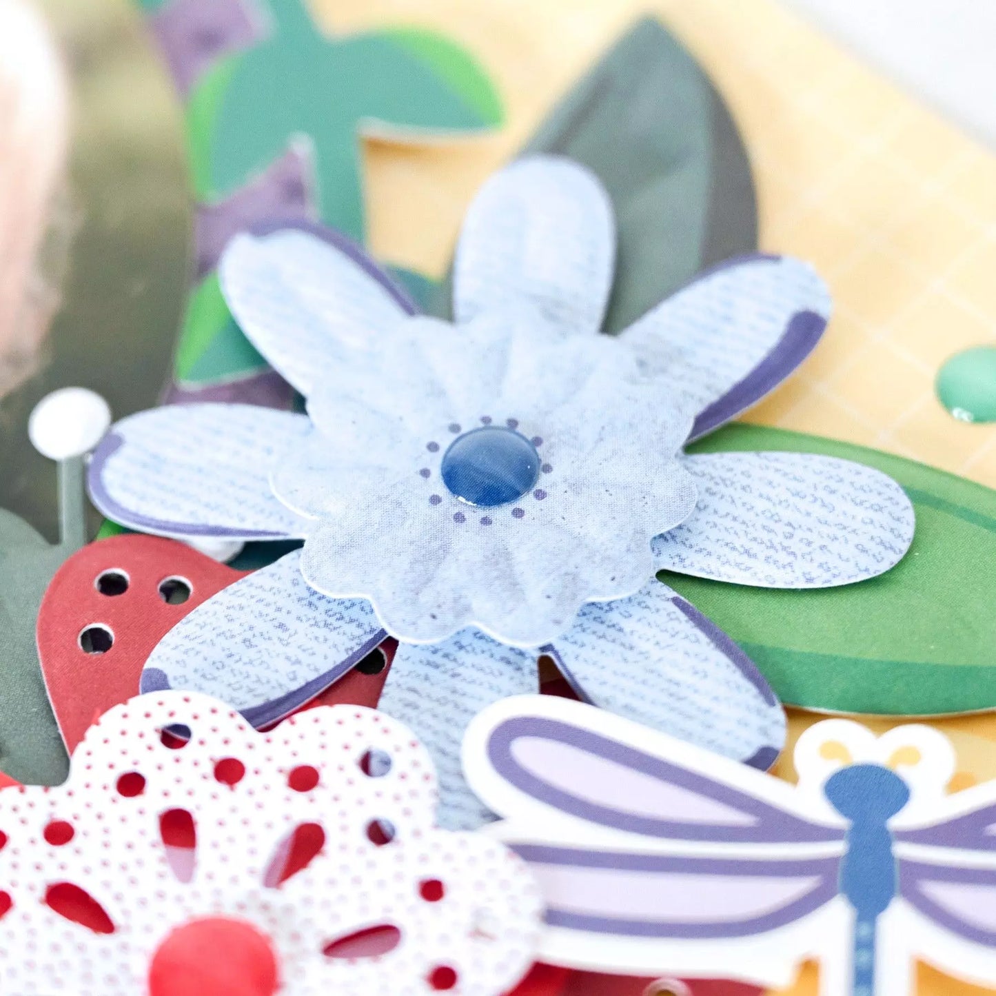 Creative Memories Blue Floral Essential Embellishments