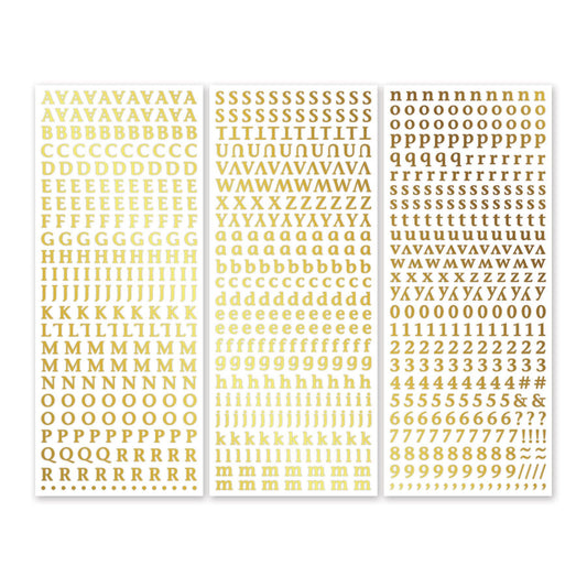 Creative Memories Gold Classy ABC/123 Stickers  (3/pk)