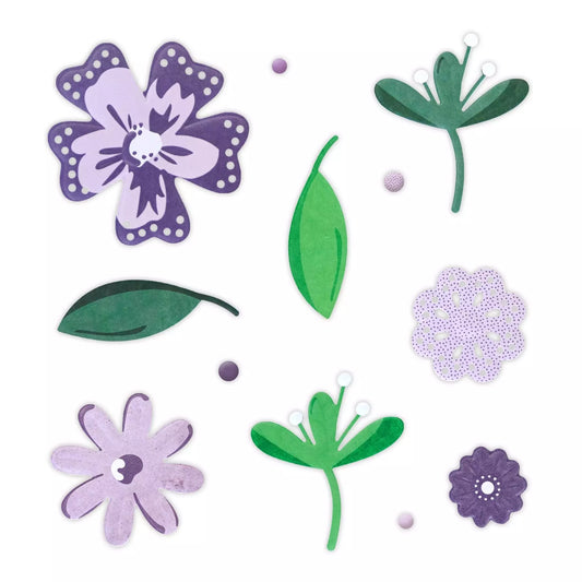 Creative Memories Purple Floral Essential Embellishments
