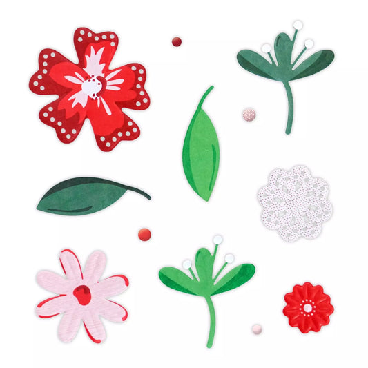 Creative Memories Red Floral Essential Embellishments