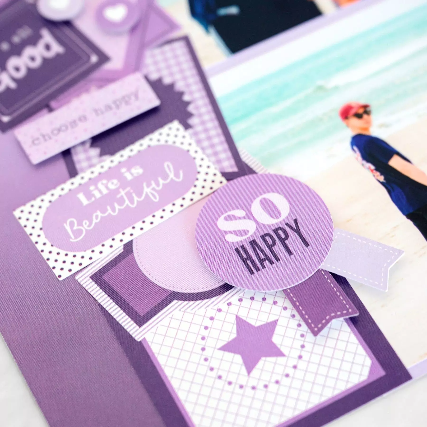 Creative Memories Totally Tonal Purple Ice Stickers (3pk)Pink tiful of LOVE