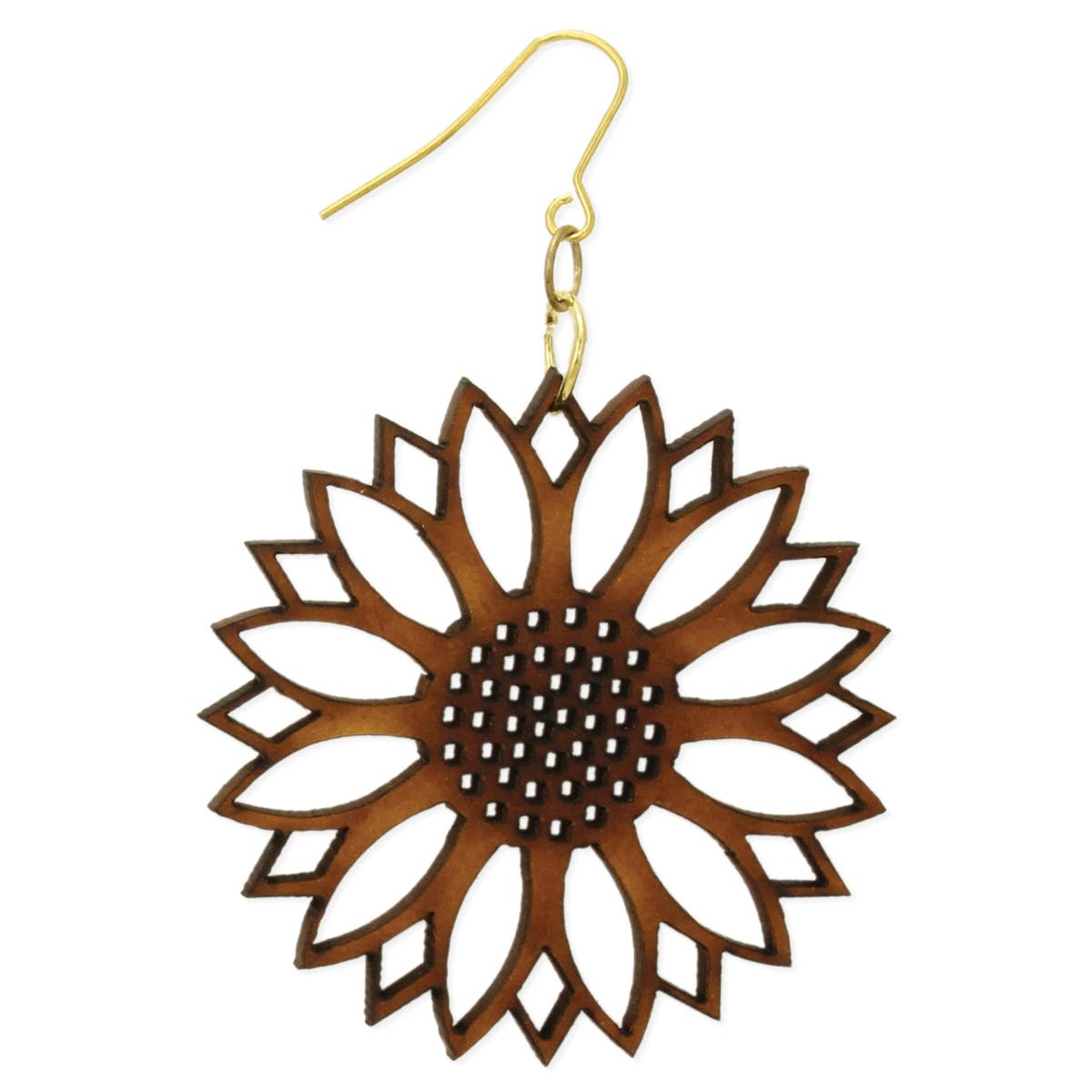 Woodcraft cutout Sunflower Wood Wire EarringsPink tiful of LOVE