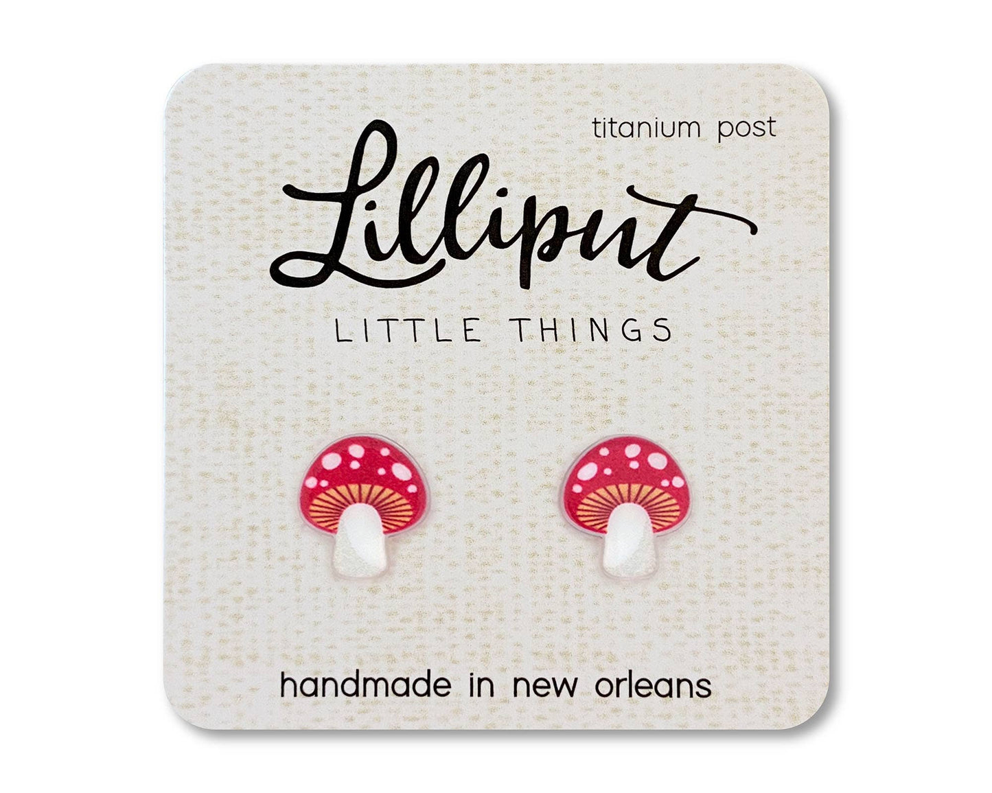 Mushroom Stud EarringsPink tiful of LOVE