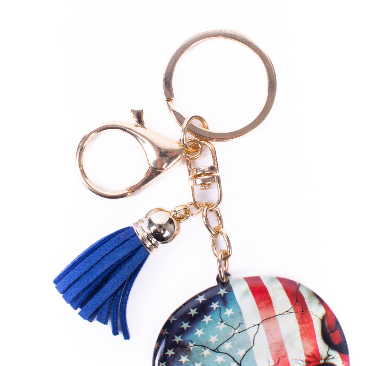 American Flag Skull Key Chain