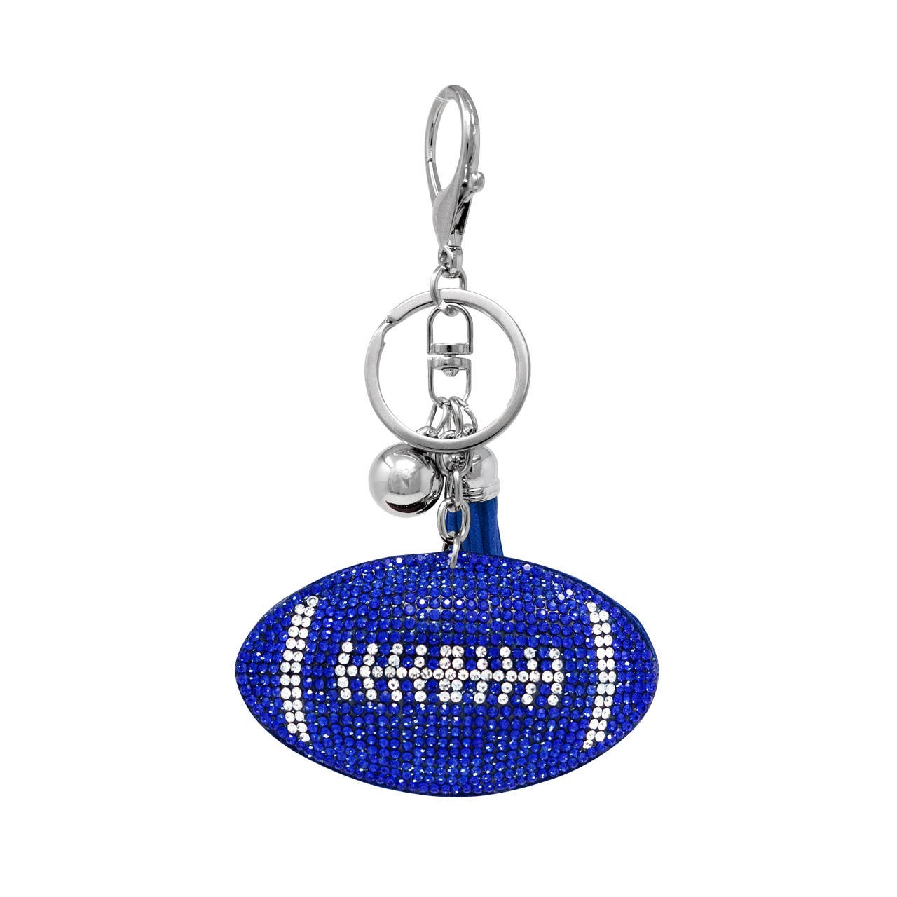 Bling Crystal Blue Football Key Chain