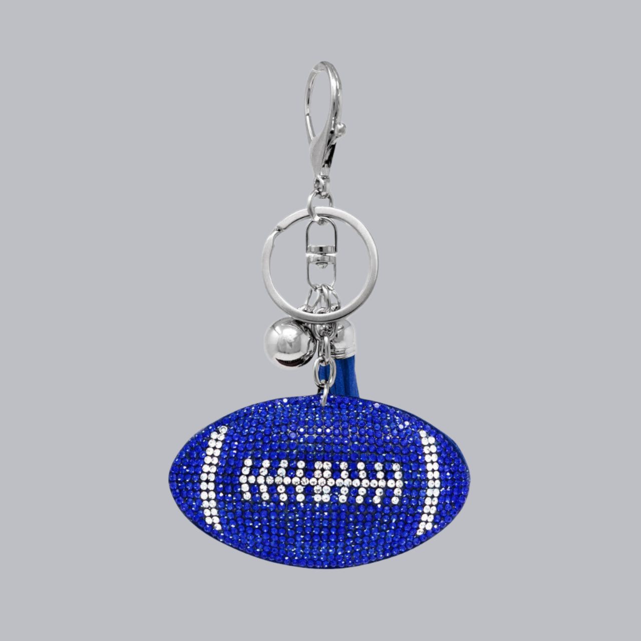Bling Crystal Blue Football Key Chain