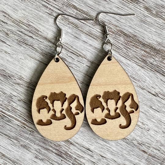 Maple Wood Hocus Pocus Wire EarringsPink tiful of LOVE