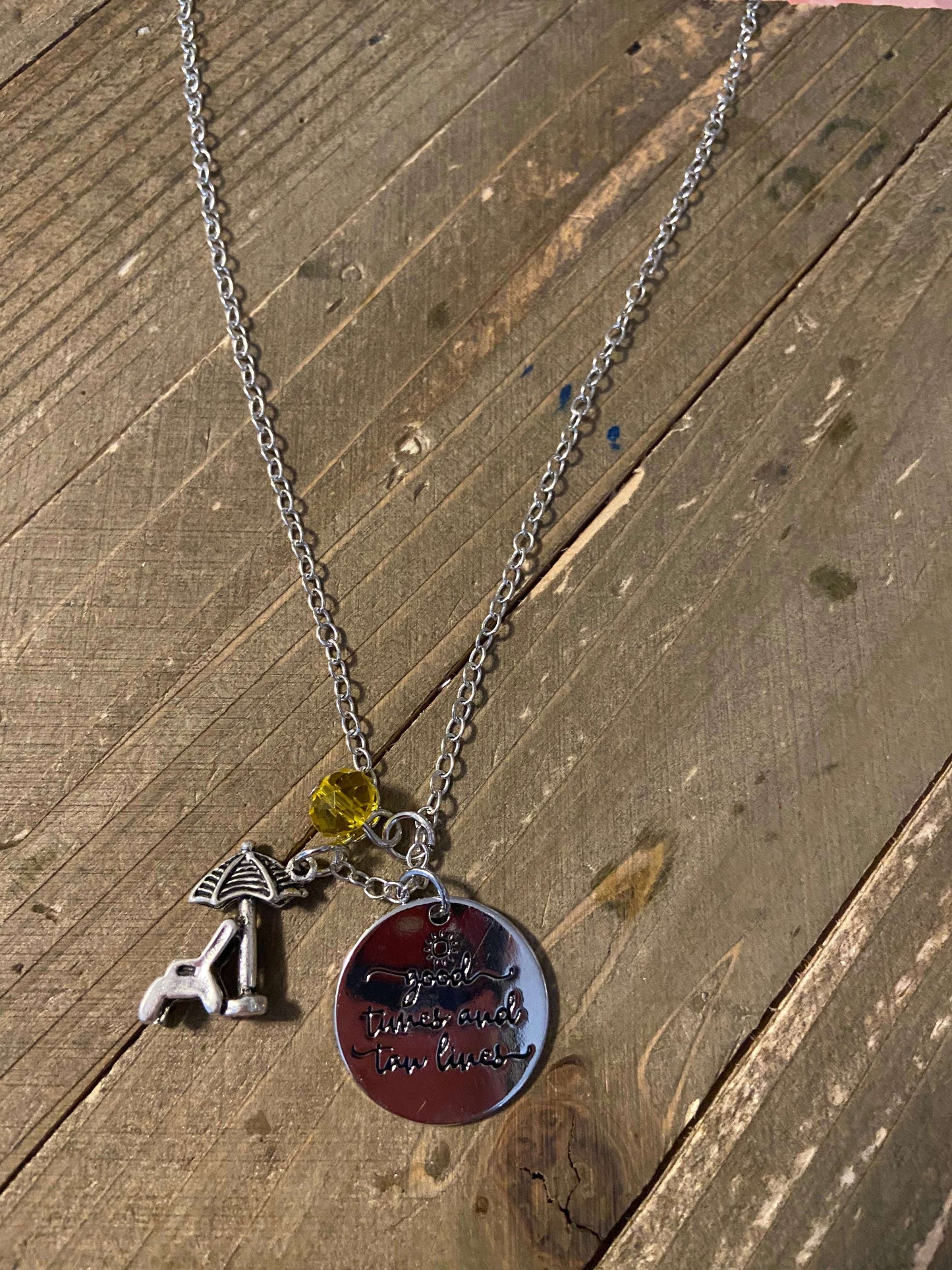 "Good times and Tan lines" pendant on a Silver ChainPink tiful of LOVE