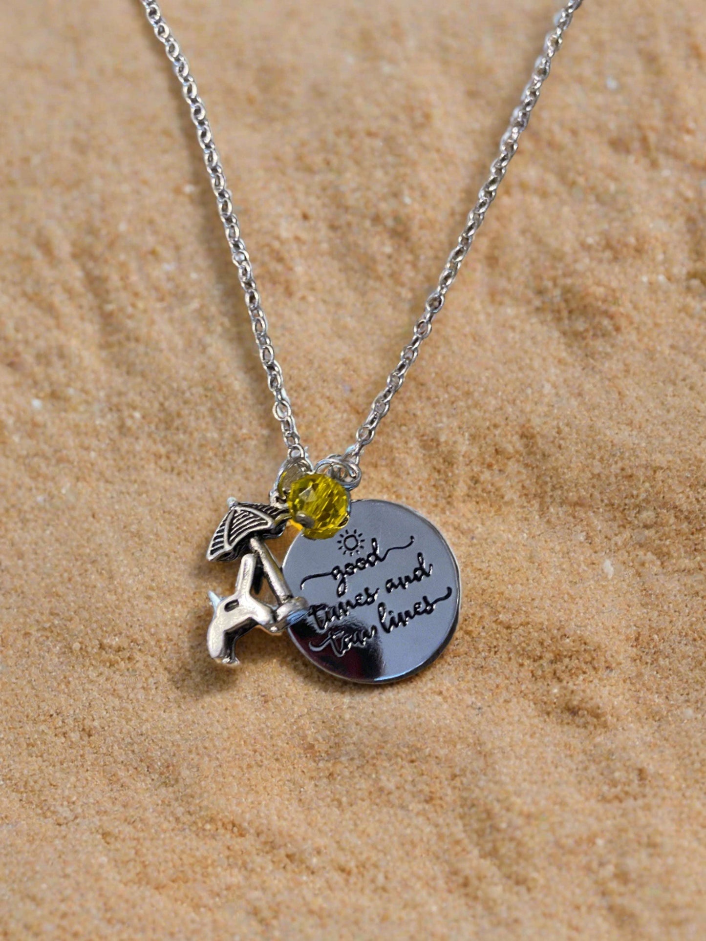 "Good times and Tan lines" pendant on a Silver ChainPink tiful of LOVE