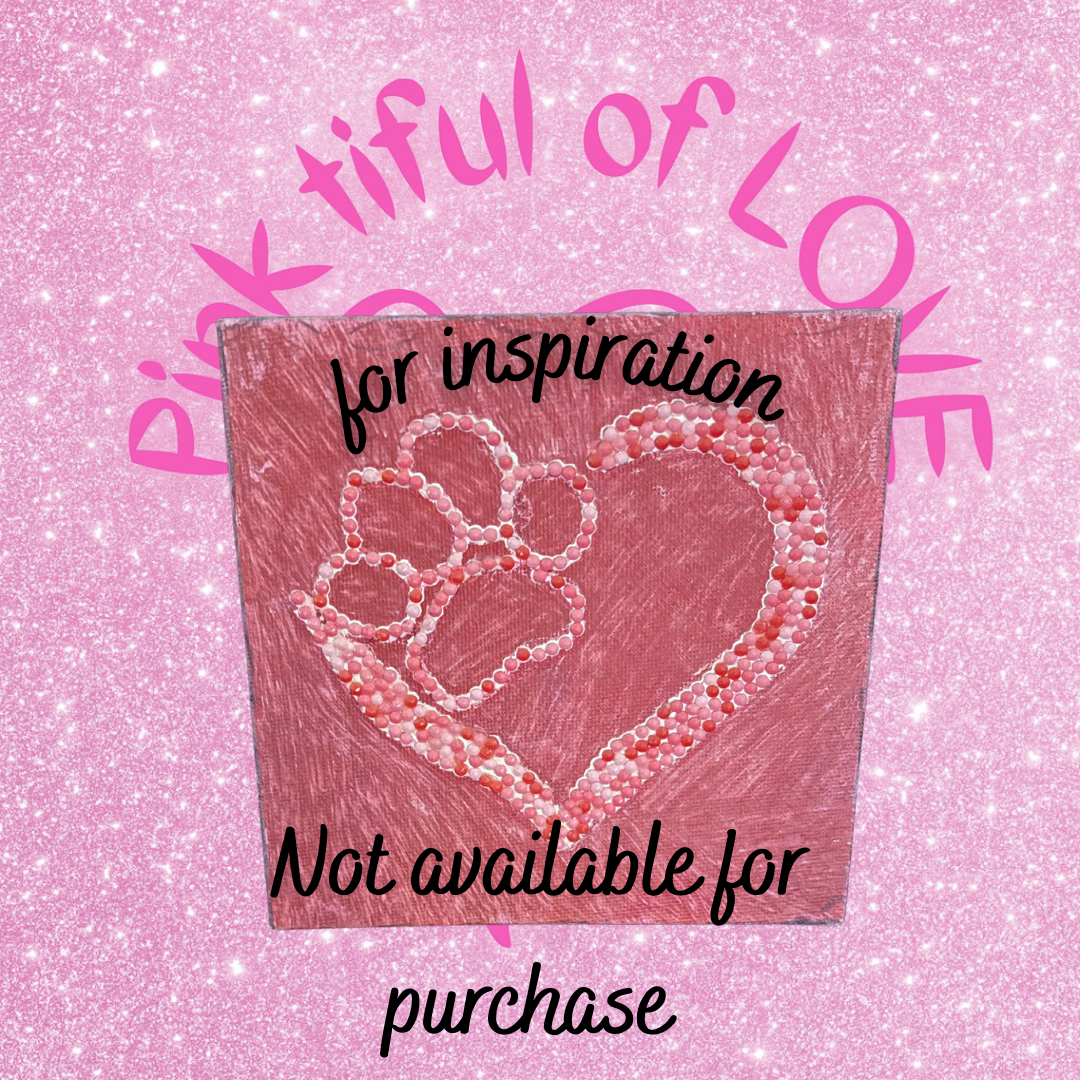 ✨ Diamond Art Canvas – Pawprint & Heart Sparkling Pet Lover Décor