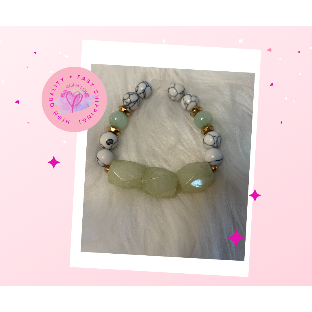Howlite Bead Mixture Stretch Bracelet