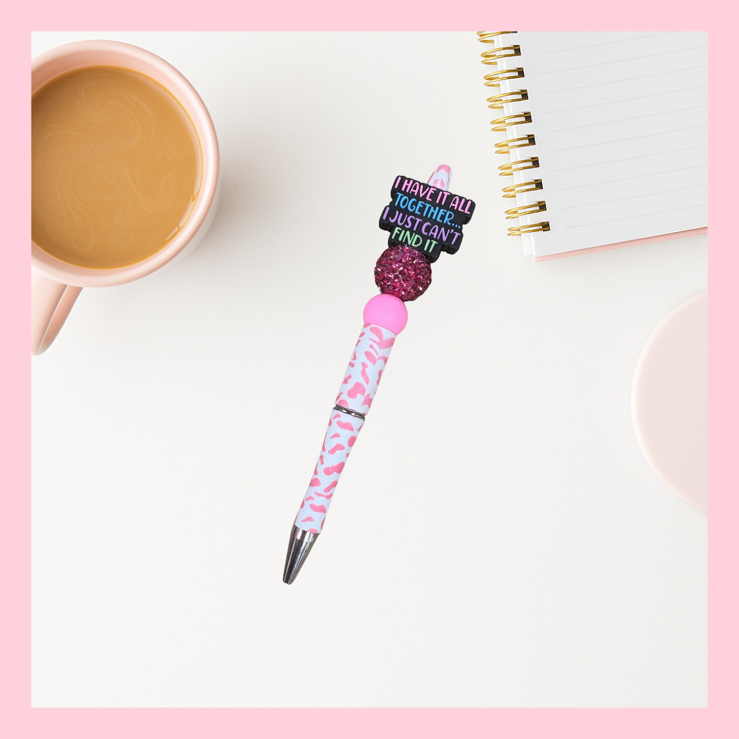 "I Have It All Together" Beadable Pen – Pink Leopard Print
