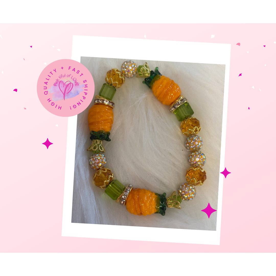 Pineapple Paradise Beaded Stretch Bracelet