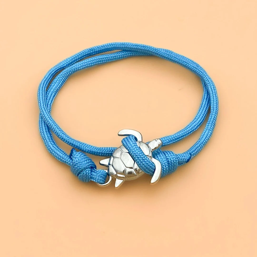 Blue Rope Silver Sea Turtle BraceletPink tiful of LOVE