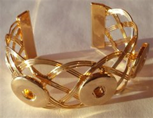 Ginger Snap Bracelet - Gold 3 snap Bangle - Coordinates with 3-18-20mm SnapsPink tiful of LOVE