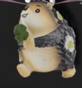 Hedgehog with Clover Pendant on a black cord NecklacePink tiful of LOVE