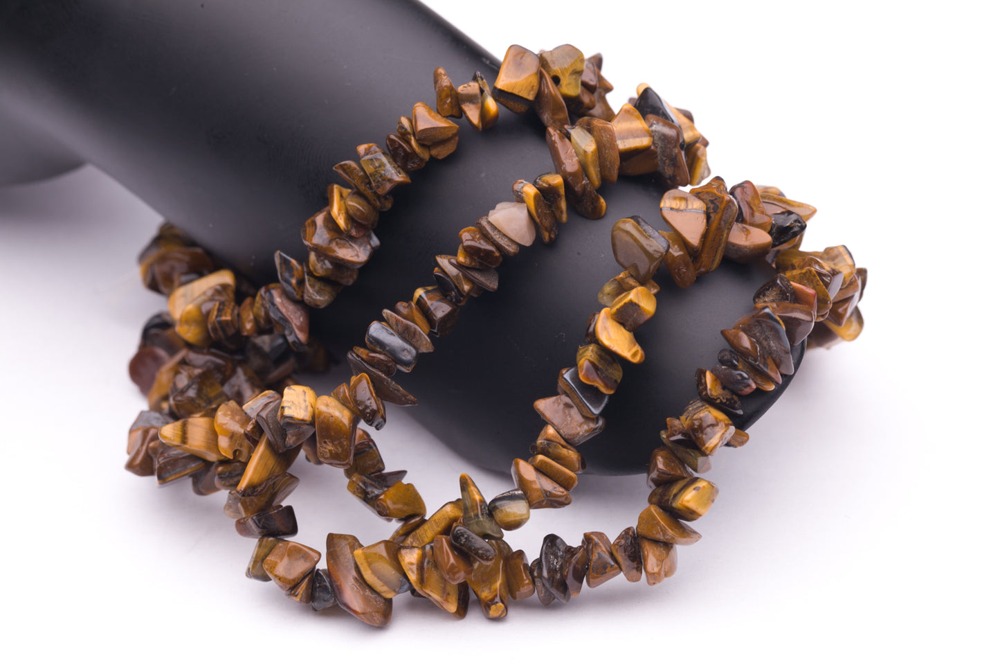 Gold Tiger Eye-small chip gemstone beaded Stretch braceletPink tiful of LOVE